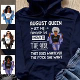 Personalized August Birthday Gift For Her Custom Birthday Gift Black Queen Customized August Birthday T-Shirt Hoodie Dreameris