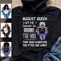 Personalized August Birthday Gift For Her Custom Birthday Gift Black Queen Customized August Birthday T-Shirt Hoodie Dreameris