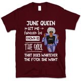 Personalized June Birthday Gift For Her Custom Birthday Gift Black Queen Customized June Birthday T-Shirt Hoodie Dreameris