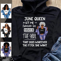 Personalized June Birthday Gift For Her Custom Birthday Gift Black Queen Customized June Birthday T-Shirt Hoodie Dreameris