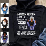 Personalized March Birthday Gift For Her Custom Birthday Gift Black Queen Customized March Birthday T-Shirt Hoodie Dreameris