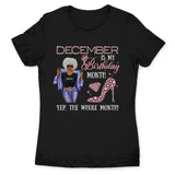 Personalized December Birthday Gift For Her Custom Birthday Gift Black Queen Customized December Birthday T-Shirt Hoodie Dreameris