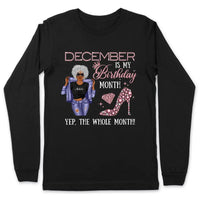 Personalized December Birthday Gift For Her Custom Birthday Gift Black Queen Customized December Birthday T-Shirt Hoodie Dreameris