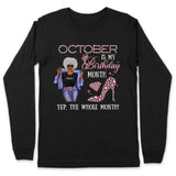 Personalized October Birthday Gift For Her Custom Birthday Gift Black Queen Customized October Birthday T-Shirt Hoodie Dreameris