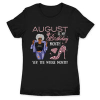 Personalized August Birthday Gift For Her Custom Birthday Gift Black Queen Customized August Birthday T-Shirt Hoodie Dreameris