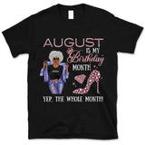 Personalized August Birthday Gift For Her Custom Birthday Gift Black Queen Customized August Birthday T-Shirt Hoodie Dreameris