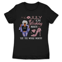 Personalized July Birthday Gift For Her Custom Birthday Gift Black Queen Customized July Birthday T-Shirt Hoodie Dreameris