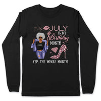 Personalized July Birthday Gift For Her Custom Birthday Gift Black Queen Customized July Birthday T-Shirt Hoodie Dreameris