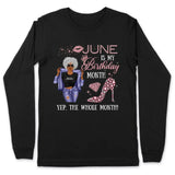 Personalized June Birthday Gift For Her Custom Birthday Gift Black Queen Customized June Birthday T-Shirt Hoodie Dreameris