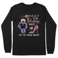 Personalized May Birthday Gift For Her Custom Birthday Gift Black Queen Customized May Birthday T-Shirt Hoodie Dreameris