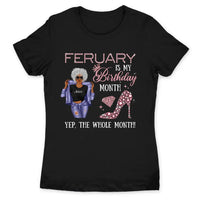 Personalized February Birthday Gift For Her Custom Birthday Gift Black Queen Customized February Birthday T-Shirt Hoodie Dreameris