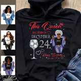 (Custom Birthday) Personalized December Birthday Gift For Her Custom Birthday Gift Black Queen Customized December Birthday T-Shirt Hoodie Dreameris