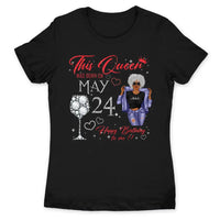 (Custom Birthday) Personalized May Birthday Gift For Her Custom Birthday Gift Black Queen Customized May Birthday T-Shirt Hoodie Dreameris