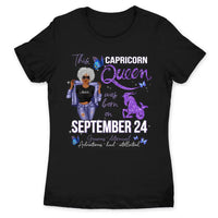 Capricorn Personalized December Birthday Gift For Her Custom Birthday Gift Black Queen Customized January Birthday T-Shirt Hoodie Dreameris