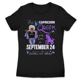 Capricorn Personalized December Birthday Gift For Her Custom Birthday Gift Black Queen Customized January Birthday T-Shirt Hoodie Dreameris