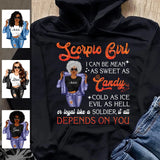 Scorpio Personalized October Birthday Gift For Her Custom Birthday Gift Black Queen Customized November Birthday T-Shirt Hoodie Dreameris