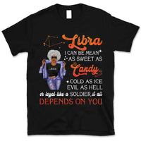 Libra Personalized October Birthday Gift For Her Custom Birthday Gift Black Queen Customized September Birthday T-Shirt Hoodie Dreameris