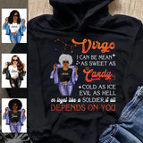 Virgo Personalized August Birthday Gift For Her Custom Birthday Gift Black Queen Customized September Birthday T-Shirt Hoodie Dreameris