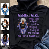 Zodiac Gemini Personalized June Birthday Gift For Her Custom Birthday Gift Customized May Birthday T-Shirt Hoodie Dreameris