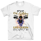 (Custom Birthyear) Leo Queen Personalized July Birthday Gift For Her Custom Birthday Gift Black Queen Customized August Birthday T-Shirt Hoodie Dreameris