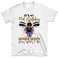 (Custom Birthyear) Gemini Queen Personalized May Birthday Gift For Her Custom Birthday Gift Black Queen Customized June Birthday T-Shirt Hoodie Dreameris