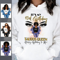 (Custom Birthyear) Taurus Queen Personalized May Birthday Gift For Her Custom Birthday Gift Black Queen Customized April Birthday T-Shirt Hoodie Dreameris