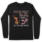 My Birthday Month Personalized December Birthday Gift For Her Custom Birthday Gift Black Queen Customized December Birthday T-Shirt Hoodie Dreameris