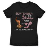 My Birthday Month Personalized September Birthday Gift For Her Custom Birthday Gift Black Queen Customized September Birthday T-Shirt Hoodie Dreameris