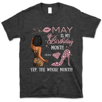 My Birthday Month Personalized May Birthday Gift For Her Custom Birthday Gift Black Queen Customized May Birthday T-Shirt Hoodie Dreameris