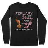 My Birthday Month Personalized February Birthday Gift For Her Custom Birthday Gift Black Queen Customized February Birthday T-Shirt Hoodie Dreameris