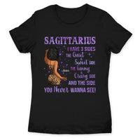 Sagittarius Girl Personalized November Birthday Gift For Her Custom Birthday Gift Black Queen Customized December Birthday T-Shirt Hoodie Dreameris