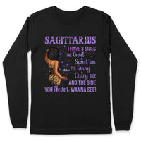 Sagittarius Girl Personalized November Birthday Gift For Her Custom Birthday Gift Black Queen Customized December Birthday T-Shirt Hoodie Dreameris