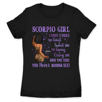 Scorpio Girl Personalized November Birthday Gift For Her Custom Birthday Gift Black Queen Customized October Birthday T-Shirt Hoodie Dreameris