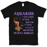 Aquarius Girl Personalized January Birthday Gift For Her Custom Birthday Gift Black Queen Customized February Birthday T-Shirt Hoodie Dreameris