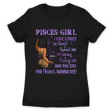 Pisces Girl Personalized March Birthday Gift For Her Custom Birthday Gift Black Queen Customized February Birthday T-Shirt Hoodie Dreameris