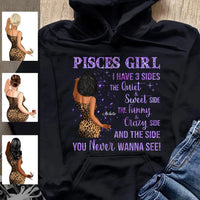 Pisces Girl Personalized March Birthday Gift For Her Custom Birthday Gift Black Queen Customized February Birthday T-Shirt Hoodie Dreameris