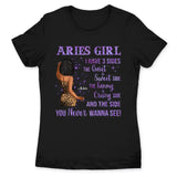 Aries Girl Personalized March Birthday Gift For Her Custom Birthday Gift Black Queen Customized April Birthday T-Shirt Hoodie Dreameris