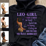 Leo Girl Personalized July Birthday Gift For Her Custom Birthday Gift Black Queen Customized August Birthday T-Shirt Hoodie Dreameris