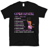 Capricorn Girl Personalized January Birthday Gift For Her Custom Birthday Gift Black Queen Customized December Birthday T-Shirt Hoodie Dreameris