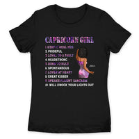 Capricorn Girl Personalized January Birthday Gift For Her Custom Birthday Gift Black Queen Customized December Birthday T-Shirt Hoodie Dreameris