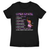 Capricorn Girl Personalized January Birthday Gift For Her Custom Birthday Gift Black Queen Customized December Birthday T-Shirt Hoodie Dreameris