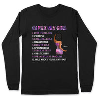 Capricorn Girl Personalized January Birthday Gift For Her Custom Birthday Gift Black Queen Customized December Birthday T-Shirt Hoodie Dreameris