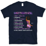 Sagittarius Girl Personalized November Birthday Gift For Her Custom Birthday Gift Black Queen Customized December Birthday T-Shirt Hoodie Dreameris