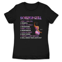 Scorpio Girl Personalized November Birthday Gift For Her Custom Birthday Gift Black Queen Customized October Birthday T-Shirt Hoodie Dreameris