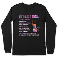 Scorpio Girl Personalized November Birthday Gift For Her Custom Birthday Gift Black Queen Customized October Birthday T-Shirt Hoodie Dreameris