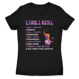 Libra Girl Personalized September Birthday Gift For Her Custom Birthday Gift Black Queen Customized October Birthday T-Shirt Hoodie Dreameris