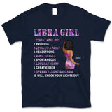 Libra Girl Personalized September Birthday Gift For Her Custom Birthday Gift Black Queen Customized October Birthday T-Shirt Hoodie Dreameris