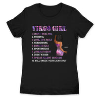 Virgo Girl Personalized September Birthday Gift For Her Custom Birthday Gift Black Queen Customized August Birthday T-Shirt Hoodie Dreameris