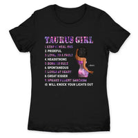 Taurus Girl Personalized May Birthday Gift For Her Custom Birthday Gift Black Queen Customized April Birthday T-Shirt Hoodie Dreameris