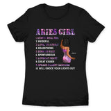 Aries Girl Personalized March Birthday Gift For Her Custom Birthday Gift Black Queen Customized April Birthday T-Shirt Hoodie Dreameris